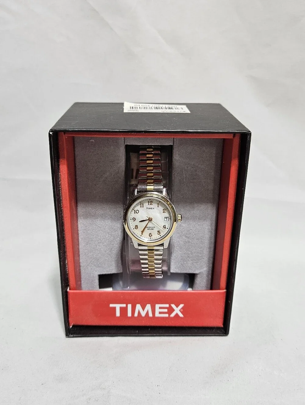 NIB Timex Indiglo Two-Tone Expansion Band Watch | Silver & Gold Tone Date